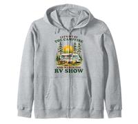 Retro Camping Watching The RV Show Campfire Van Life Zip Hoodie