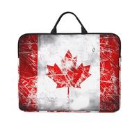 Retro Canada Flag 14-inch Laptop Case,all-over print,Oxford cloth,thickened pearl cotton protection,classic carrying strap