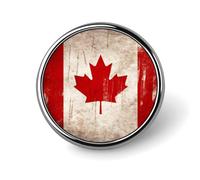 Retro Canada Flag Badge Holder Personalized Metal Button Pin Fashion Round Badge with Pattern Pin DIY Button Badges Exquisite Brooch Crafts Gift Clothes Decorative Pins
