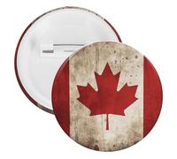 Retro Canada Flag Badge Metal Round Pins, Lightweight Brooch for Backpack, Fashion Button Pins Badge for Shirts, Jackets, Shawl Coat, Unisex, 5PCS, Tinplate, metal round pins
