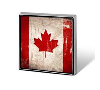 Retro Canada Flag Brooch Pin Cute Button Badge Aluminum Alloy Button Pins Rectangle Lapel Pin Elegant Memorial Pins Square Brooches for Clothing Backpack Jackets Decoration