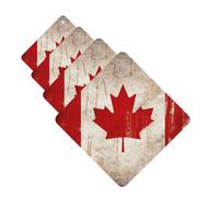 Retro Canada Flag Car Air Fresheners Cards 4 Pcs Hanging Fragrance Scented Cards Long-Lasting Car Aromatherapy Tablets for Wardrobe Bathroom Car Interior Mirror Pendant Gifts