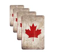 Retro Canada Flag Car Air Fresheners Cards 4 Pcs Hanging Fragrance Scented Cards Long-Lasting Car Aromatherapy Tablets for Wardrobe Bathroom Car Interior Mirror Pendant Gifts
