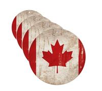 Retro Canada Flag Car Air Fresheners Cards 4 Pcs Hanging Fragrance Scented Cards Long-Lasting Car Aromatherapy Tablets for Wardrobe Bathroom Car Interior Mirror Pendant Gifts