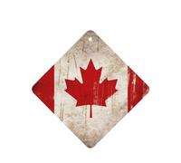 Retro Canada Flag Car Air Fresheners Cards Set of 4 Pieces, Long-Lasting Auto Aromatherapy Tablets Gifts Car Rearview Mirror Pendant Hanging Scented Cards for Wardrobe Bathroom