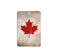 Retro Canada Flag Car Air Fresheners Cards Set of 4 Pieces, Long-Lasting Auto Aromatherapy Tablets Gifts Car Rearview Mirror Pendant Hanging Scented Cards for Wardrobe Bathroom