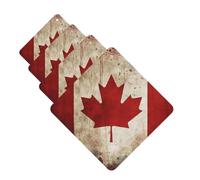 Retro Canada Flag Car Air Fresheners Cards Set of 4 Pieces Personalized Car Fresheners Gifts for Men Women Auto Aromatherapy Tablets Hanging Scented Cards for Wardrobe Bathroom