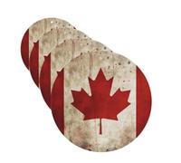 Retro Canada Flag Car Air Fresheners Cards Set of 4 Pieces Personalized Car Fresheners Gifts for Men Women Auto Aromatherapy Tablets Hanging Scented Cards for Wardrobe Bathroom