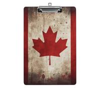 Retro Canada Flag Clipboard, A4 Acrylic Clipboards with Hanging Hook, Ultra Lightweight & Shatterproof Writing Board for Office, Nurses, 8.5" X 12.5"