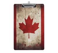 Retro Canada Flag Clipboard,Decorative Clip Board Acrylic Clipboards with Low Profile Metal Clip for Office,Teachers,Standard Letter Size 8.5x12.5