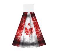 Retro Canada Flag Coral fleece hand towel, super absorbent hanging kitchen towel, children's adult bathroom kitchen hanging hand towel