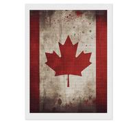Retro Canada Flag Diamond Art Kits for Adults 12"x16" DIY Diamond Painting Kit for Beginners Gem Art Painting with Round Full Drill Diamonds DIY Paint Paintings for Home Wall Decor Gift