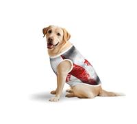 Retro Canada Flag Dog Clothes for Medium and Large Dogs - Soft Cotton Pet Clothing for Daily Wear, Walking, (Large, Blue,Yellow)
