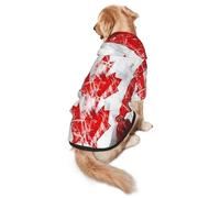 Retro Canada Flag Dog Hoodie â€“ Soft & Breathable Polyester Pet Clothes for Medium, and Large Dogs