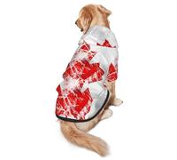 Retro Canada Flag Dog Hoodie for Medium and Large Dogs â€“ Soft Polyester Pet Clothes, Suitable for All Seasons