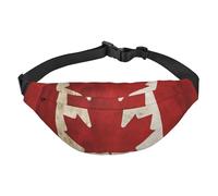 Retro Canada Flag Fanny Pack for Men Women Belt Bag Fashion Waist Bag Everywhere Crossbody Bag Wallet Hip Bum Bag with Adjustable Strap Waterproof Chest Bag for Travel Hiking Sports, Black, One Size