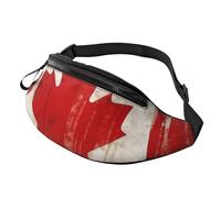 Retro Canada Flag Fanny Pack for Men Women Crossbody Waist Bag Waterproof Sports Belt Bag Outdoor Hip Pack