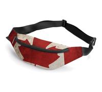 Retro Canada Flag Fanny Packs with Zipper, Personalized Waist Bags with Multiple Pockets, Adjustable Sling Bag for Travel, Waterproof Belt Bag, Crossbody Bags for Unisex
