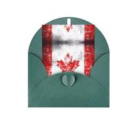 Retro Canada Flag Greeting card, blank inner page, includes envelope, 10 cm x 15 cm, for anniversary and party invitations.