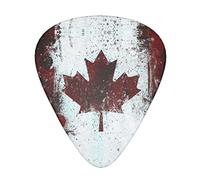 Retro Canada Flag Guitar Picks 12 Pack Set Guitar Gift for Bass Picks Acoustic Guitars Plectrums with Clear Storage Box