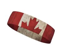 Retro Canada Flag Headbands for Women & Men Sports Headband, Fits All Head Sizes, Ultra Absorbent & Non-Slip Sweatband for Running, Yoga, Gym