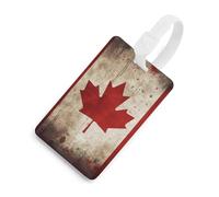 Retro Canada Flag Luggage Tags with ID Card, Durable Travel Bag Tags, Waterproof Name Tag for Suitcases, Backpacks & Travel Cases White-Style