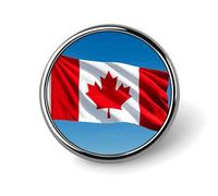 Retro Canada Flag Native American Tribes Lapel Pin Round Brooch for Men & Women Alloy Suit Accessories, 1" Lightweight Tie Pin