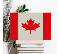 Retro Canada Flag Pattern Canvas Wall Art Country Botanical Wall Decor Floral Meadow Nature Painting Rustic Farmhouse Poster Print for Living Room Bedroom Bathroom Office 24x16inch(60x40cm)
