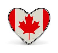 Retro Canada Flag Pattern Lapel Pin Heart Metal Brooch Pin with Secure Pinback Fashion Button Badge for Clothing, Hats, Bags Decoration