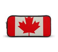 Retro Canada Flag Pattern Pencil Case - Large Aesthetic Makeup Bag Multi-Purpose Pencil Pouch Cute Cosmetic Bag with Zipper Closure for Office, Home, Study & Travel