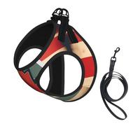 Retro Canada Flag Pattern Print Pet Leash Vest,Breathable Mesh Pet Harness, Reflective For Small Medium Dogs Safe Easy Walking
