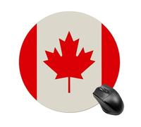 Retro Canada Flag Pattern Round Mouse Pad Cute Small Computer Mouse Mat Non-Slip Rubber Base Gaming Mousepad for Wireless Mouse, Gaming, Office, Laptop, Women, Men