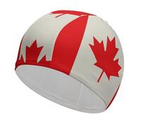 Retro Canada Flag Pattern Swim Cap for Women Men Swimming Hat Bath Waterproof Pool Caps for Long Thick Curly Hair