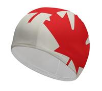Retro Canada Flag Pattern Swim Cap High Elasticity Anti Slip Waterproof Comfortable Swim Hat Bathing Cap for Men Women