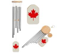 Retro Canada Flag Pattern Wind Chimes for Outside Memorial Tuned Outdoor Windchimes Large Garden Decor Wind Chime with Melodious Sound for Mom Dad Grandma Home Garden Patio Decor