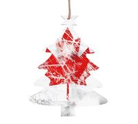 Retro Canada Flag Patterned Wooden Ornaments, a Set of 6 Decorations, Suitable for Hanging on Christmas Trees and fireplaces.