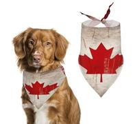 Retro Canada Flag Pet Scarf Adjustable Pet Accessories Triangular Scarf Washable Floral Print Puppy Bib Bandana Stylish Comfortable Cat Scarves for Holiday Scarfs