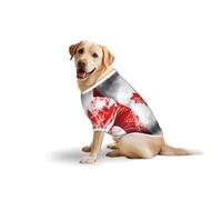 Retro Canada Flag Print Breathable Dog Tshirt for Medium Large Breed | Breathable Large Dog Vest Sleeveless Clothes, Soft Apparel For Medium & Large Breed Dogs, Daily Walking Pet Outfit Shirts