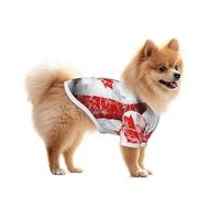 Retro Canada Flag Print Breathable Pet T Shirt Summer Dog Clothes Casual Puppy Apparel Outfit for Small Dogs Cats