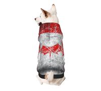 Retro Canada Flag Print Dog Hoodie Sweatshirt For Small Dogs, Warm, Soft And Breathable Pet Clothes, Easy To Wear Jumper For Winter And Fall Warm