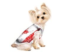 Retro Canada Flag Print Dog Shirts,Summer Puppy Clothes Comfort Sleeveless Pet T Shirts Vest,for Small L Dogs Cats Gift