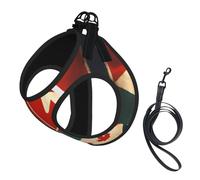 Retro Canada Flag Print Pet Leash Vest,Breathable Mesh Pet Harness, Reflective For Small Medium Dogs Safe Easy Walking