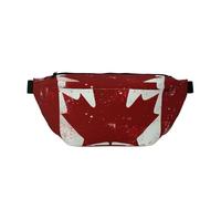 Retro Canada Flag Printed Waist Bag Adjustable Bum Bag Lightweight Travel Waist Fanny Pack Belt for Walking Cycling Hiking Travel