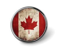Retro Canada Flag Round Badge for Men Women, Durable & Stylish Lapel Pins, Lightweight Metal Badges for Shirts, Jackets, Hats