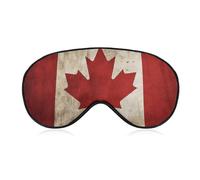 Retro Canada Flag Sleep Mask for Women Men, Soft Eye Mask with Adjustable Strap for Sleeping, Light Blocking Travel Blindfold for Nap Comfortable Eye Cover for Home Office
