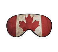 Retro Canada Flag Sleep Mask with Adjustable Strap, Breathable Sleep Masks for Women Men, Soft Eye Mask for Side Sleepers, Travel, Office Nap, Airplane & Blocking Light