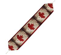 Retro Canada Flag Table Runner for Dining Table, Short Plush Runners Washable & Durable Tablerunner Modern Home Decor for Wedding, Kitchen, Holiday 229*33cm