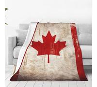 Retro Canada Flag Throw Blanket Lightweight Super Soft Flannel Blankets Cozy Warm Micro Fleece Blankets Home Decor for Couch Sofa Bed Living Room 40"X30"