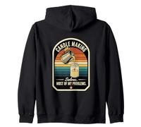 Retro Candle Making Solves Most Of My Problems Funny Crafter Zip Hoodie