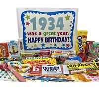 RETRO CANDY YUM ~ 1934 90th Birthday Gift Box of Nostalgic Retro Candy Mix from Childhood for 90 Year Old Man or Woman Born 1934